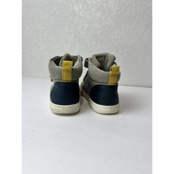 Grey Cat & Jack Clancy  Boot High Top Sneaker  3 Strap Toddler Size 12 - Picture 9 of 9